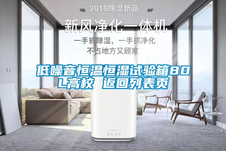低噪音恒溫恒濕試驗箱80L高校 返回列表頁